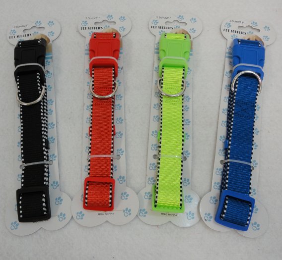 ''21'''' Nylon Buckled DOG Collar [Solid Color]-Medium''